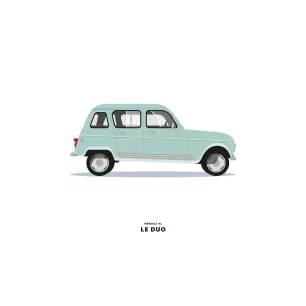 VOITURE RENAULT 4L BLEUE CLAIR