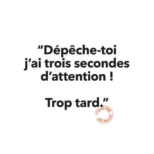 123 DEPECHE TOI, J'AI TROIS SECONDES