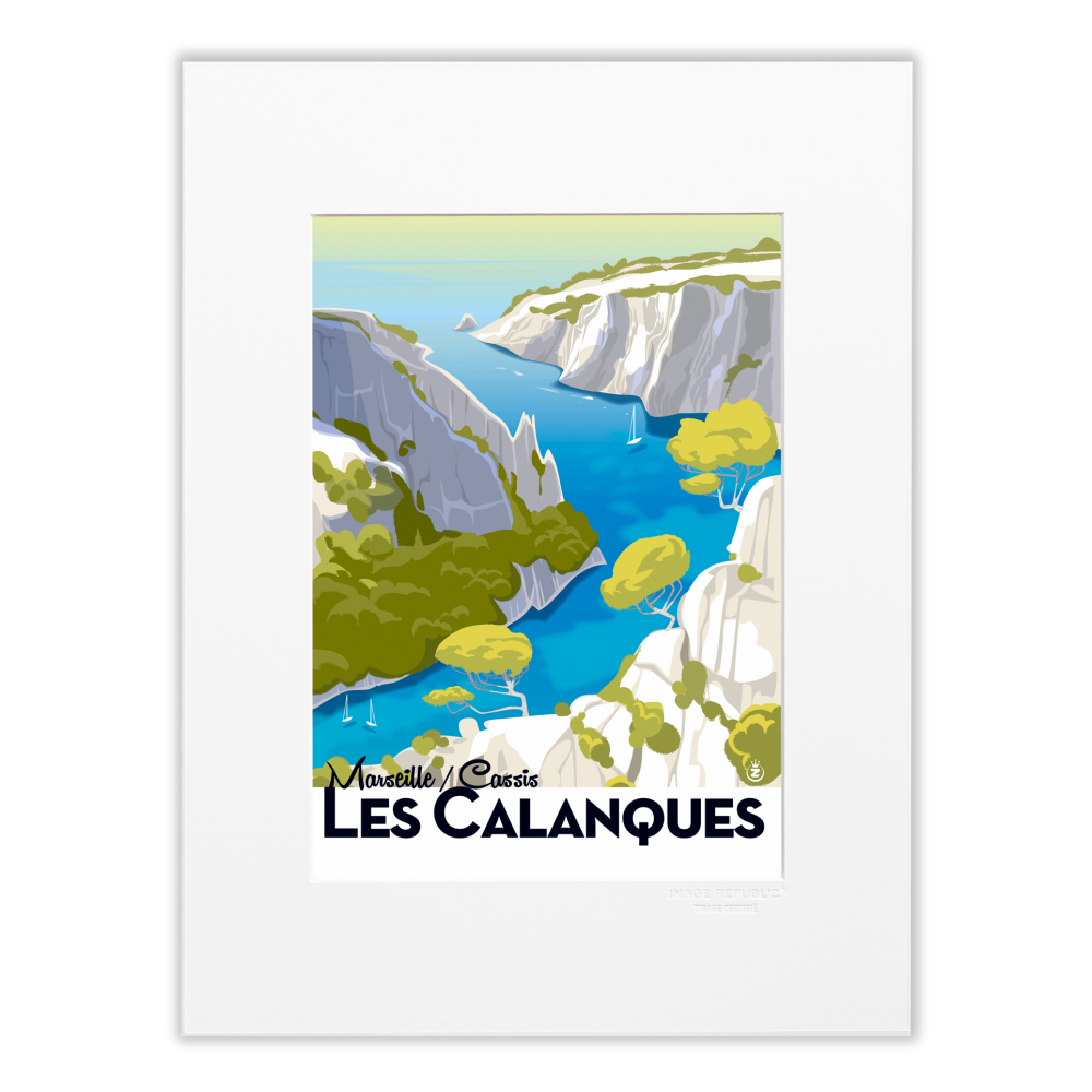 Poster Vintage Les Calanques Marseille 40x60 Cm - Décoration Murale Voyage, Impression Haute Qualité